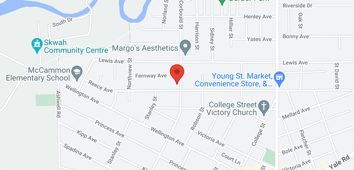 map of 9605 CORBOULD STREET